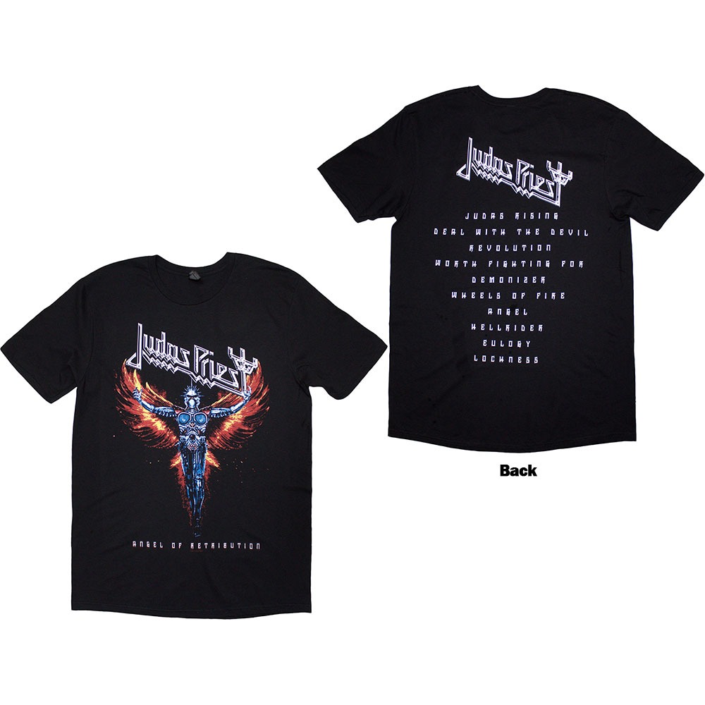 Judas Priest - Angel Of Retribution Tracklist Heren Tshirt - Zwart